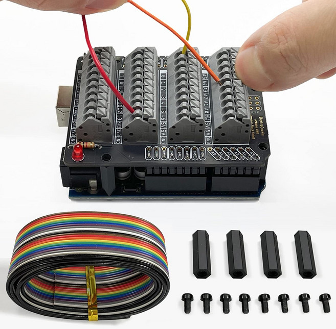 아두이노 우노 확장보드 터미널쉴드 편리하고 강하게 고정되는 케이블 연결 방식 (Push-in 타입), 1팩, 1개