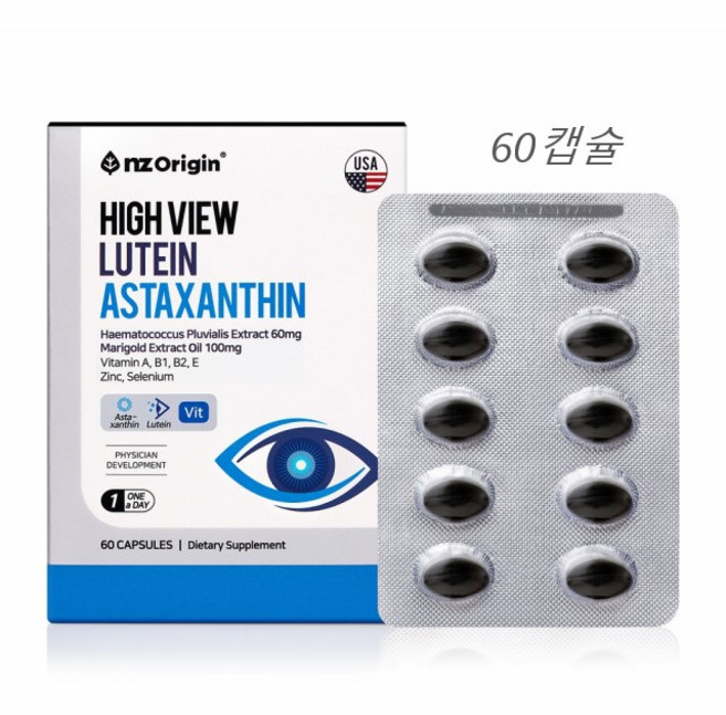 엔젯오리진 하이뷰 루테인 아스타잔틴 500mg x 60캡슐 직장인, 1개