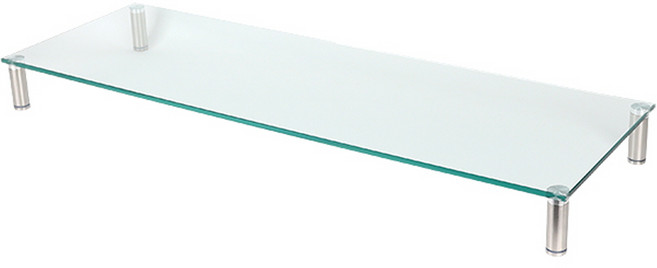 강화유리 받침대 특대형 대형 듀얼 모니터 거치 높이조절 수납 선반 정리 진열 컴퓨터 TV 다용도, 1개