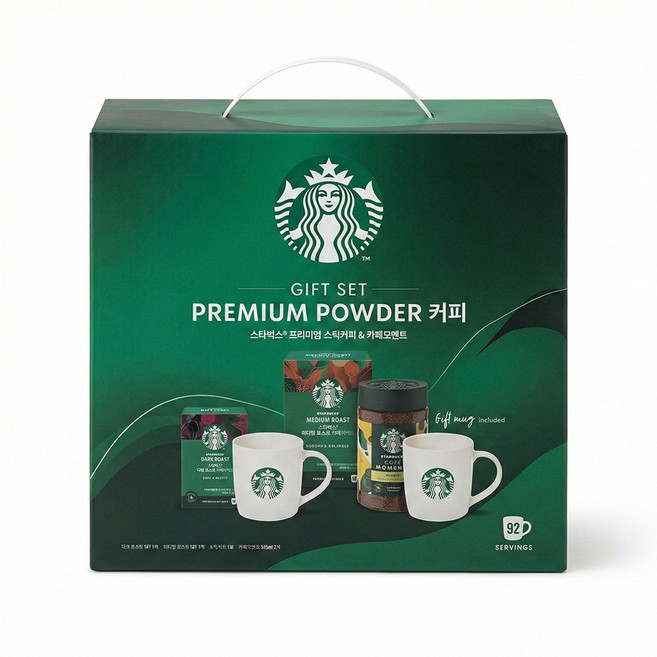 스타벅스 커피선물세트 아메리카노 + 카페모먼트 머그잔 2개 설날 명절