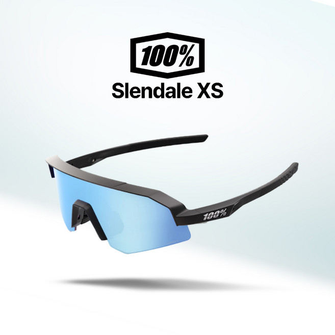 100% 고글 슬렌데일XS 자전거 야구 골프 스포츠 선글라스 100퍼센트 100프로(66), 03. 매트블랙/하이퍼블루미러(03), 1개