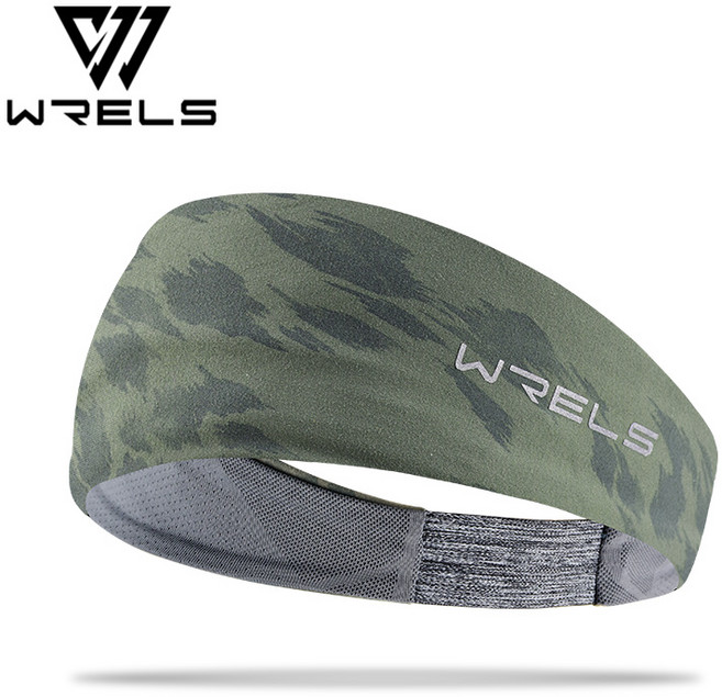 WRELS 초경량 스포츠 헤드밴드 고탄력 3중 흡한속건 미끄럼방지 남녀공용 등산 캠핑 러닝 여름용, 1개, 초록색