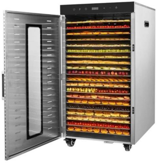 야채 건조기 과일 상업용 탈수기 20 트레이 스테인레스 스틸 이중층 절연 꽃 향신료 고기 빛, EU, 110V