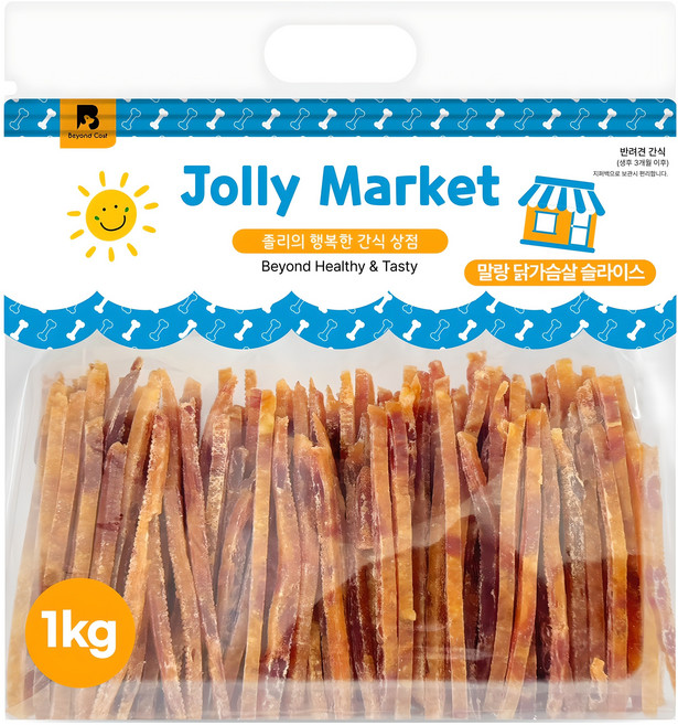 졸리마켓 강아지 대용량 육포, 말랑 닭가슴살 슬라이스, 1kg, 1개