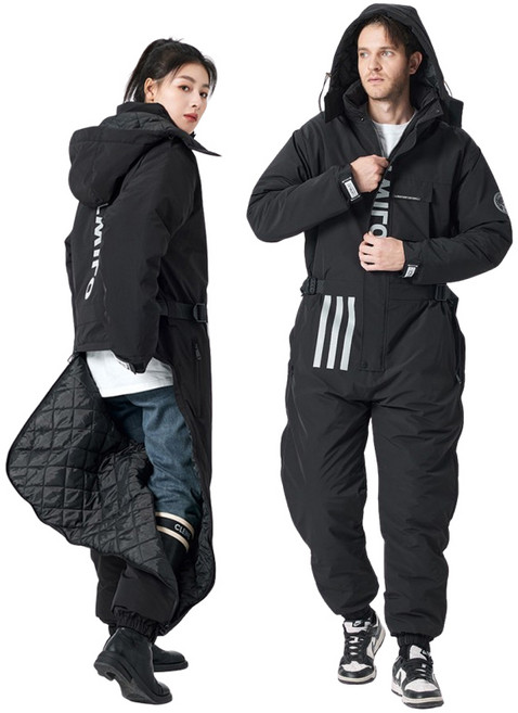 켓와일로 오토바이 방한복 방한 우주복 바이크 배달 라이더 C30, 블랙