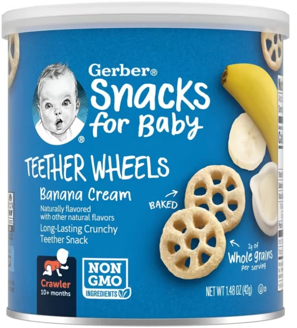 Gerber 티더 휠스 8개월 이상 바나나 크림, 1개, Banana Cream, 42g - 쿠팡