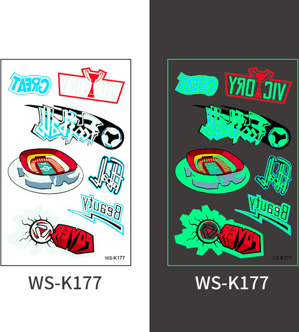 2026 월드컵 응원용 야광 스티커 축구 응원용품 세트, 10개, WS-K177