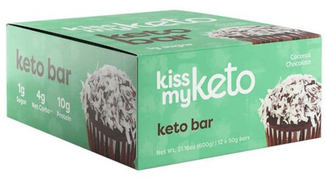 Kiss My Keto 키스 마이 케토 바 코코넛 초콜릿 50g x 24바 프로틴바, 24팩