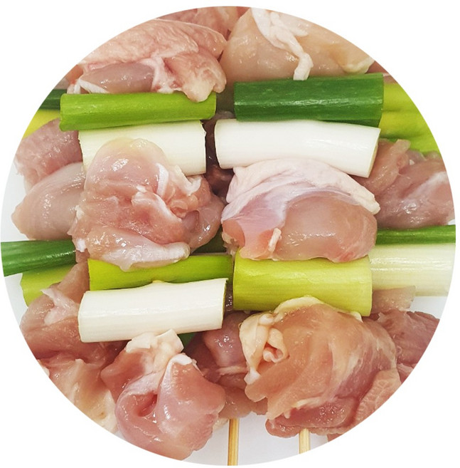 국내산무염 닭꼬치 16종류있어요 염통 근위 껍질 순살 목살 닭오돌뼈 파+닭다리살꼬치 5종/ 캠핑세트, 파+닭꼬치600g, 1개, 200g