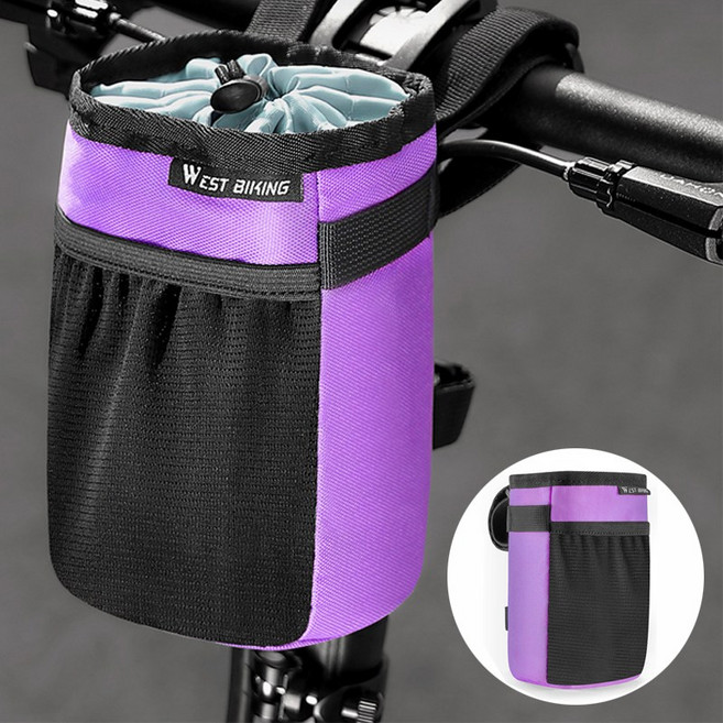 시그니처베이지 자전거 물통 물병 거치대 가방 스템백 YPZ411, 퍼플