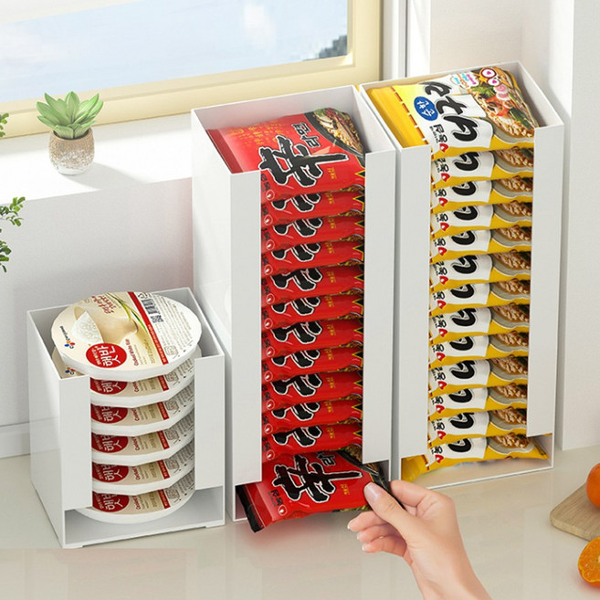 라면정리함 다용도 각종수납함 다용도 중형 펜트리 수납함 주방 보관함, 1개, 라면정리함_M