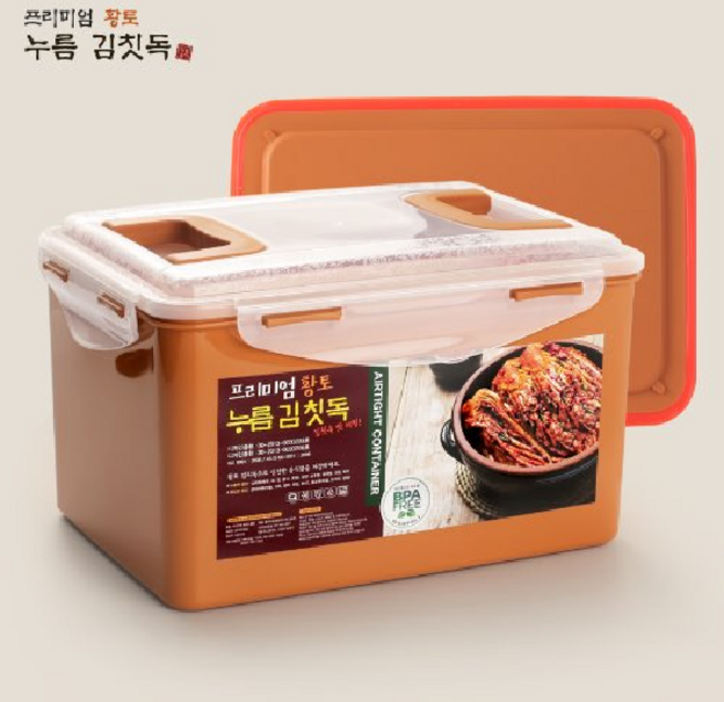 프리미엄 황토 누름독 김치통, 1개, 6.3L