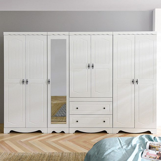 장인가구 세이지 K5 1200 옷장세트 거울 C형, 화이트