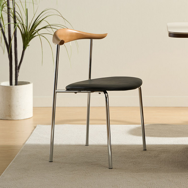 삼익가구 모이르 스틸 디자인 의자, 월넛