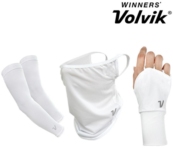 볼빅 하이오 아쿠아엑스 남성용 스포츠 팔토시 손등토시 마스크 세트, 여성용, 1개