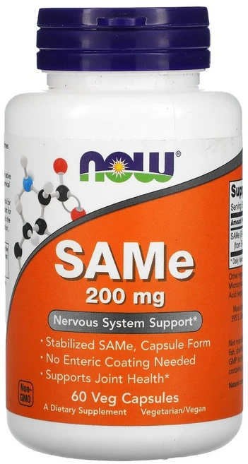 NOW Foods SAMe(디설페이트 토실레이트) 200mg 식물성 캡슐 60정, 1개 - 쿠팡