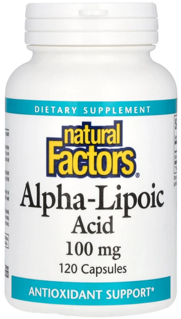 Natural Factors 알파리포산( Alpha-Lipoic Acid) 100mg 캡슐 120정, 1개 - 쿠팡