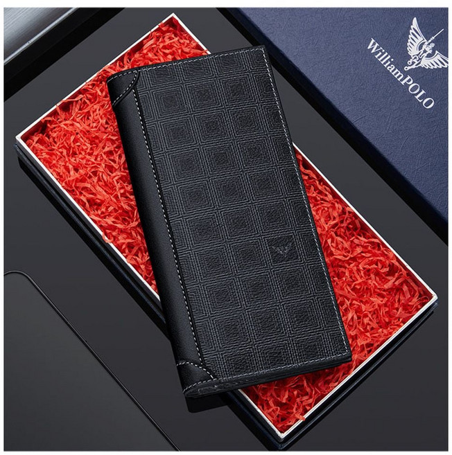 윌리엄폴로 비즈니스 심플 격자무늬 엠보싱 장지갑 hanphuc*6030527021EA