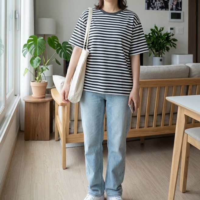 이서어패럴 라라줄무늬반팔티셔츠 87066