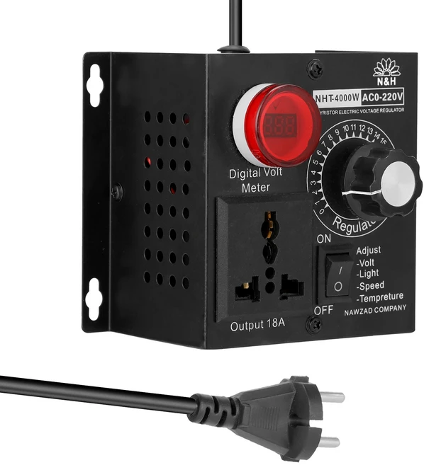 전압 조정기 속도 온도 조명 가변 조광기 컴팩트 컨트롤러 AC 220V 4000W, EU plug