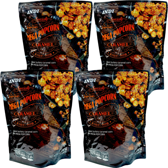 INDI 카라멜 메가팝콘, 350g, 4개