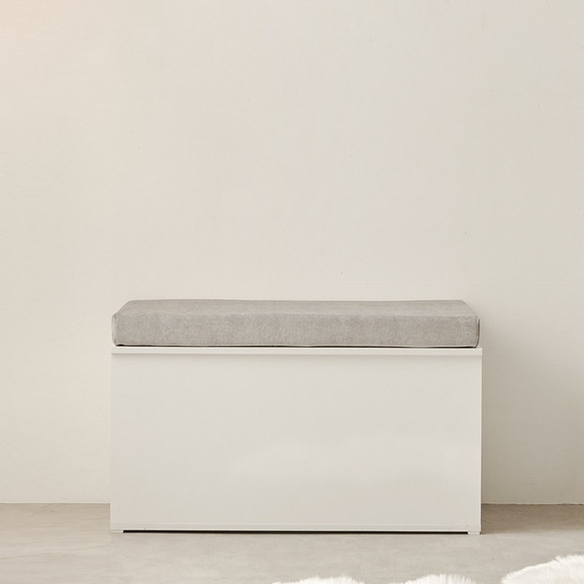 스칸디무드 커스트 윈도우시트 수납벤치 패브릭 소파 800, 화이트