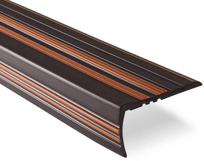 PVC 슈퍼디럭스1형 폭 60mm / 1.2M / 1.8M 색상 5가지 모서리보호 실내계단논슬립 장판마감재, 1개, 밤색