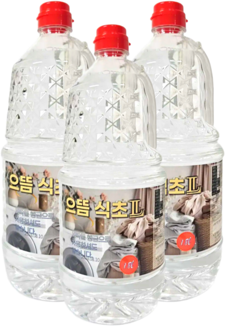 으뜸 세탁물헹굼전용 식초, 3개, 1.8L