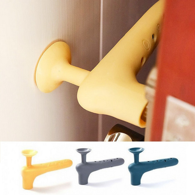 실리콘 문고리커버 문 방문 손잡이커버 정전기방지 손잡이 덮개 쿠션 문콕 도어가드, 그레이1P, 1개