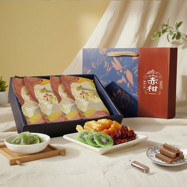 【赤柑食品】 中秋禮盒 四入組 ( 五款人氣禮盒任選 蜜餞 果乾 堅果 八仙果 中秋送禮 企業贈禮 伴手禮 禮盒, 1套, C. 台灣鳳梨乾 140g+台灣橘子乾 140g+台灣柚子皮 140g+台灣紅心芭樂乾 120g