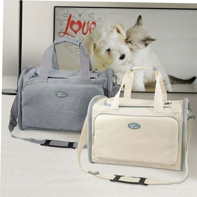 강아지 고양이 반려동물 메트로백 숄더백 이동 가방, 그레이, 1개