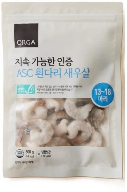 올가 ASC 흰다리 생 새우살 (13~18마리), 1개, 300g