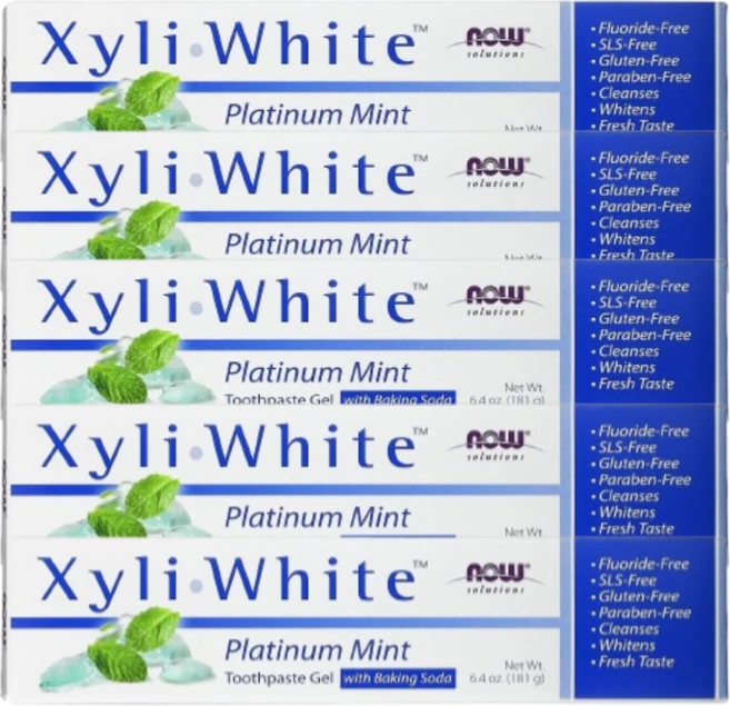 [Now Foods] 솔루션즈 자일리화이트 플래티넘 민트 치약 181 g 5 SET - 쿠팡