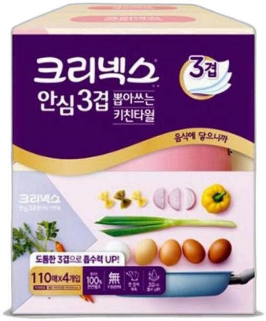 제이큐 뽑아쓰는키친타올 도톰함 3겹키친타올