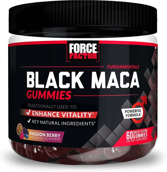 Force Factor 펀더멘탈 블랙 마카 패션 베리 구미젤리 60개, 1개, 2kg - 쿠팡
