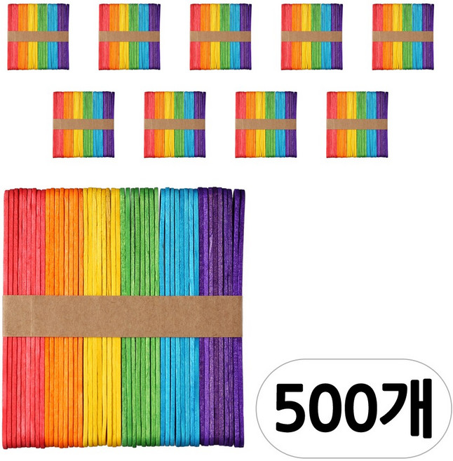 [모핸] 아이스크림 막대 (하드스틱), 칼라 소, 10봉