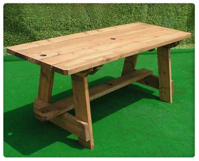 [이베스타] 야외원목테이블-2, 무도색1200mm