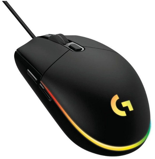 Logitech 羅技 LIGHTSYNC RGB 6鍵 炫彩 遊戲 有線滑鼠 高精度追蹤, 黑色, 黑色, G102