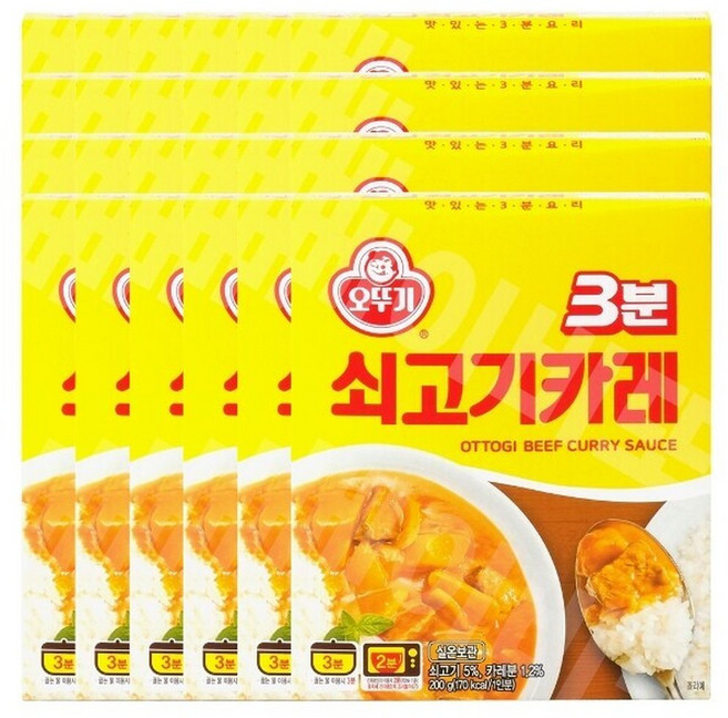 오뚜기 3분 쇠고기카레, 24개, 200g