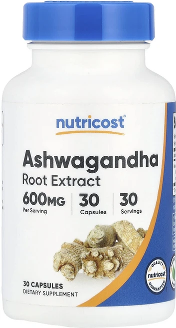 Nutricost 아슈와간다 뿌리추출물 600mg 캡슐 30정, Nutricost아슈와간다뿌리추출물600mg캡슐30정, 1개 - 쿠팡