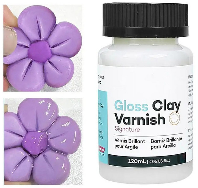 50/100ML 에어 드라이 클레이 용 광택 바니시 유약 글로스 고광택 오래 지속되는 다용도, 100ml with brush