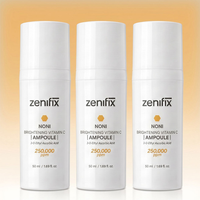 제니픽스 노니 브라이트닝 비타민 C 25% 앰플 고함량 잡티 미백 50ml, 50g, 3개