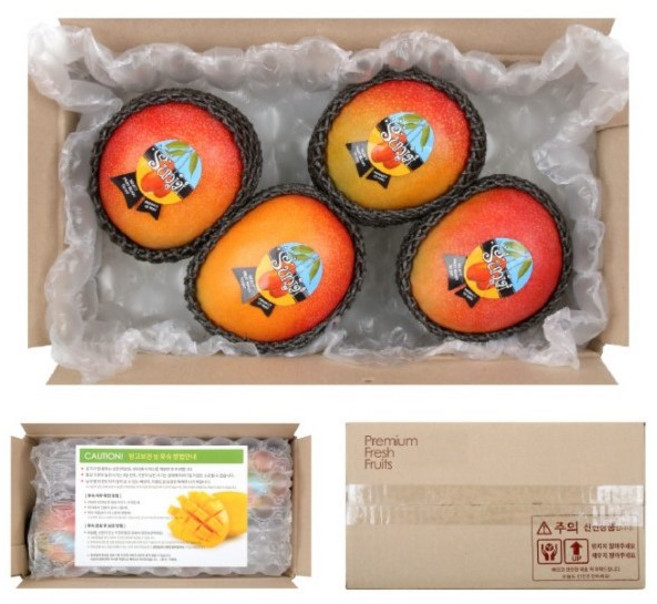 프리미엄 애플망고 4과 대과 대만 페루 브라질, 1박스, 2kg내외(4과)