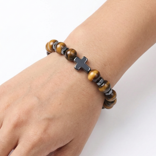 아리뜨리 천연석 호안석 십자가 패션 팔찌