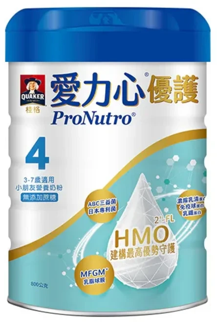 QUAKER 桂格 ProNutro 愛力心 優護小朋友營養奶粉 3~7歲, 800g, 1個
