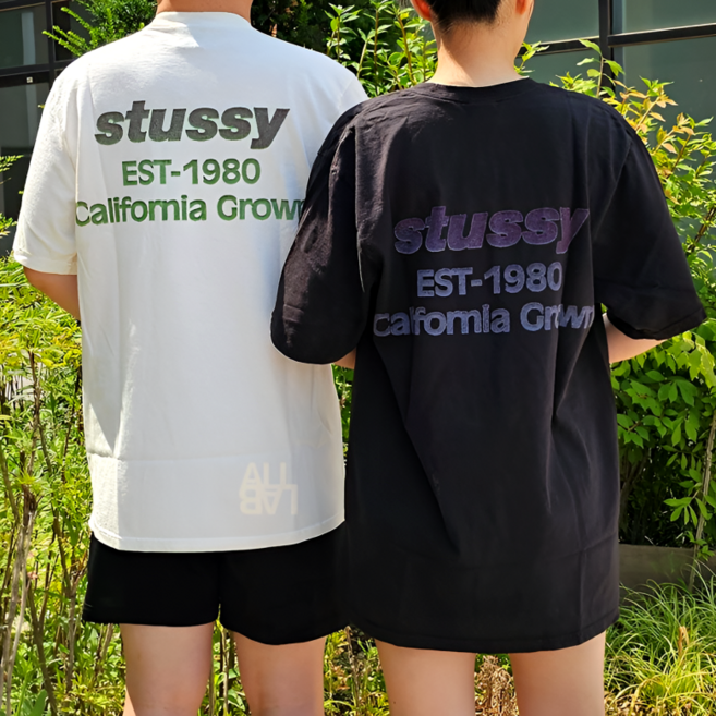 스투시 반팔 캘리포니아 화이트 로고티 면티 티셔츠 [국내매장 AS가능]