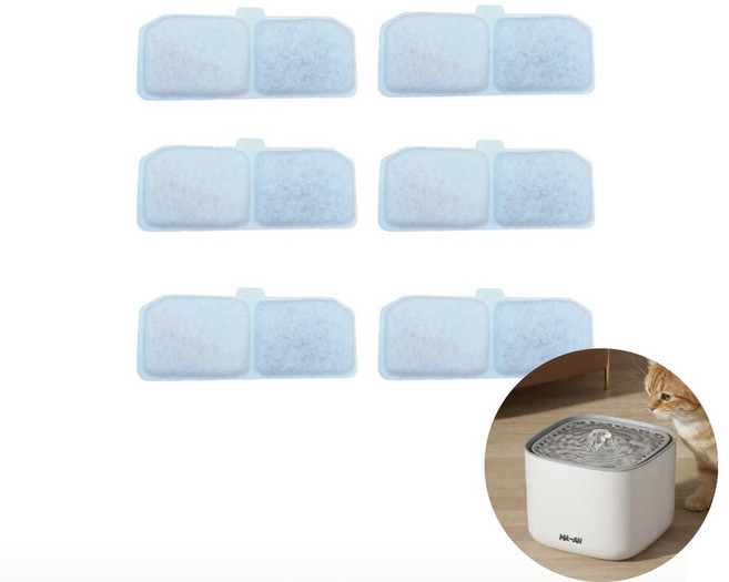 클린서클 반려묘 급수기 필터 6P 세트 PCWR-T4, 6개