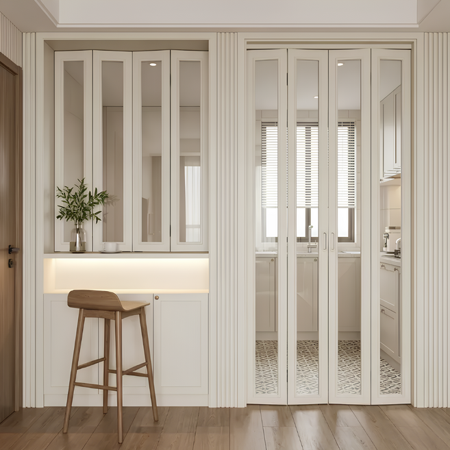 스르륵 슬라이딩 도어 무타공 중문 설치 드레스룸 현관 셀프 접이식 거실 칸막이 폴딩도어, 무타공1, 1개