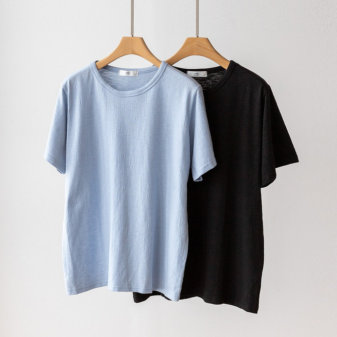 코코세븐 1+1 여성 빅사이즈 모모 해리 슬럽 스판 반팔 티셔츠