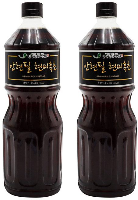 안현필 현미흑초 1.8L 100% 천연발효식초 현미식초, 2개